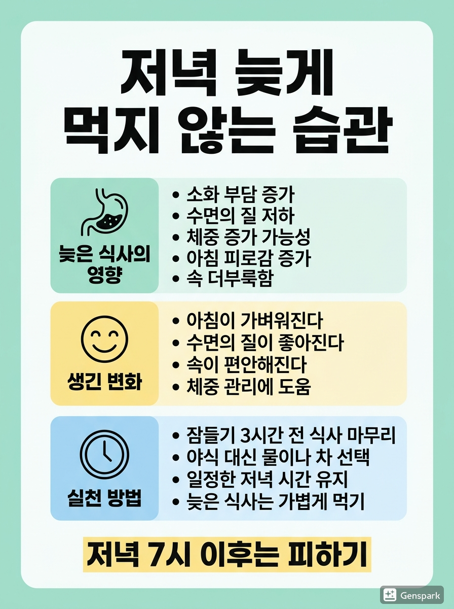늦게 먹지 않기